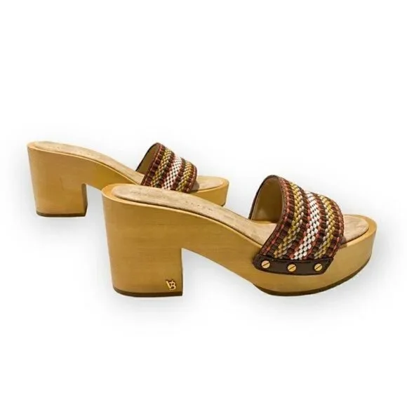 NIB Veronica BeardHannalee WovenClog Sandal Size 10, Brown multi